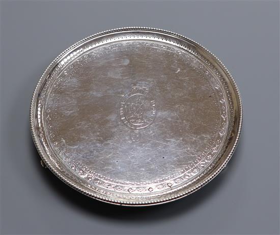 A George III silver waiter by Crouch & Hannam, London, 1780, 8.5 oz.